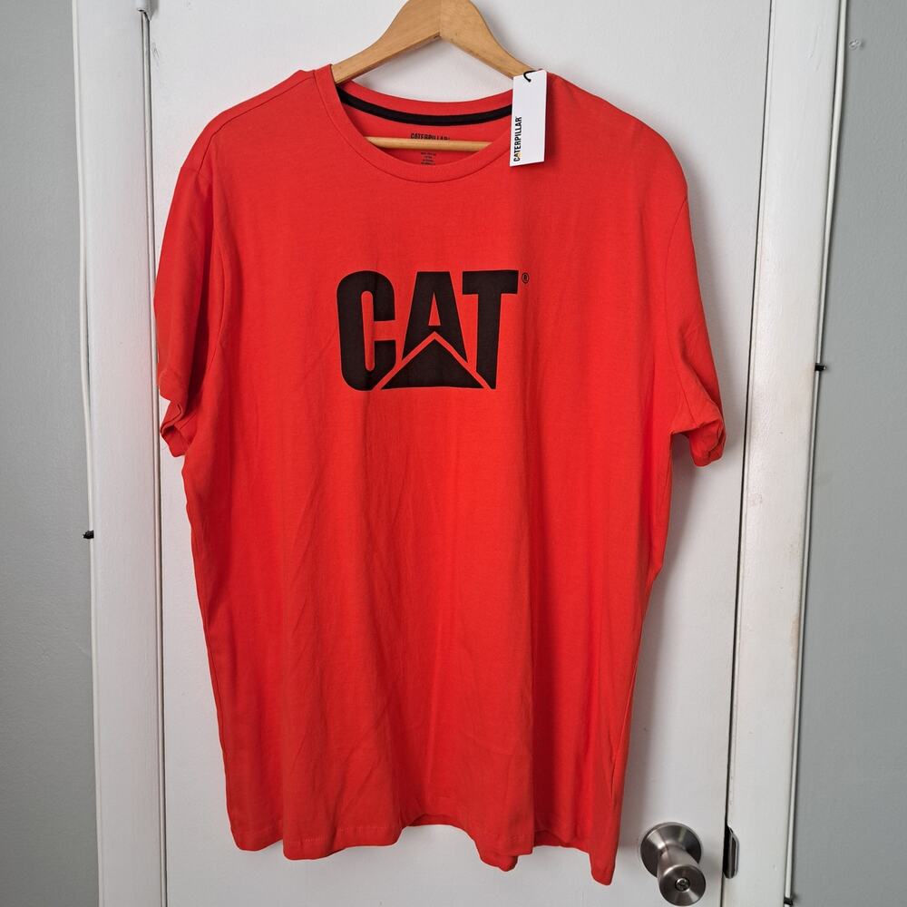 CAT Caterpillar T-Shirt Red Men's 2XL - Picture 1 of 4